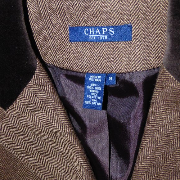 Brown tweed Chaps ladies jacket US 14 - Picture 9 of 12
